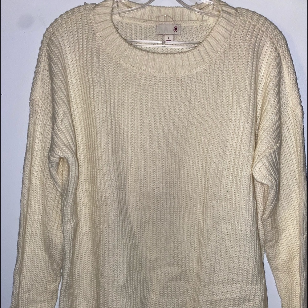 off white long sleeve sweater